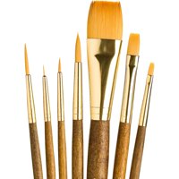 Set 7 Pinceles Princeton Mango Corto Pelo Taklon Dorado (2)