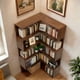 thumbnail image 1 of 6 Tier Corner Bookshelf, 66" Tall L Shaped Bookshelf with Baffle, Freestanding Display Corner Shelf, Wooden Bookcase with Open Shelf Units for Living Room, Bedroom, Home Office, Walnut, 1 of 3