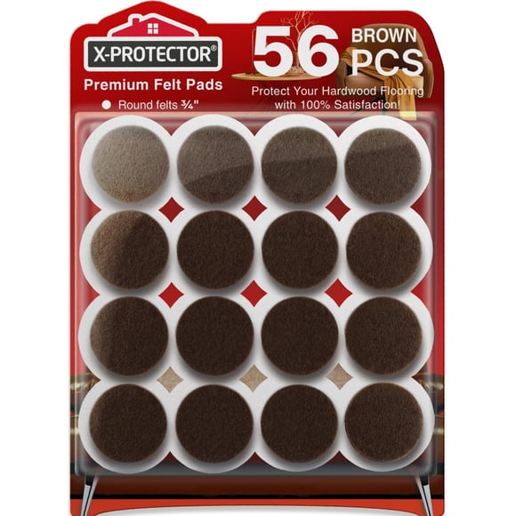 Almohadillas de fieltro X-PROTECTOR para muebles, 56 unidades, 3/4 pulgadas, para pies de silla
