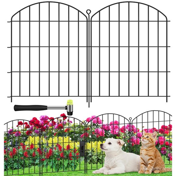 Cerca de jardín HEYRSUN 61 cm x 4,9 m arqueada resistente al óxido
