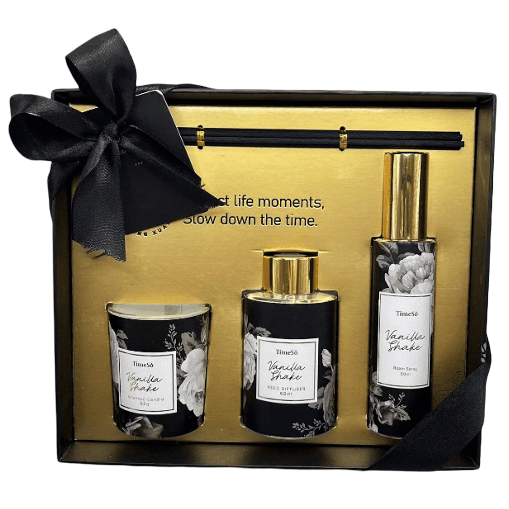 Wakeshome - Aromatizador Para El Hogar Difusor+spray+vela Aromatica 60ml Vainilla