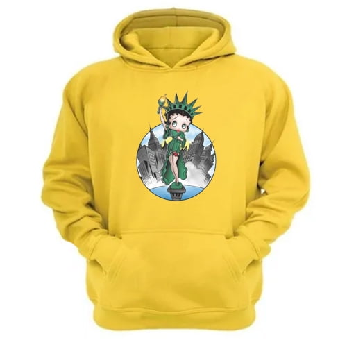 Genérico - Polerón Canguro Betty Boop Amarillo Talla L Unisex