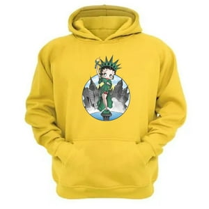Genérico - Polerón Canguro Betty Boop Amarillo Talla M Unisex