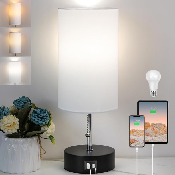 Lámpara ROTTOGOON con temperatura de color de 3 tonos, puertos USB A y C y bombilla LED