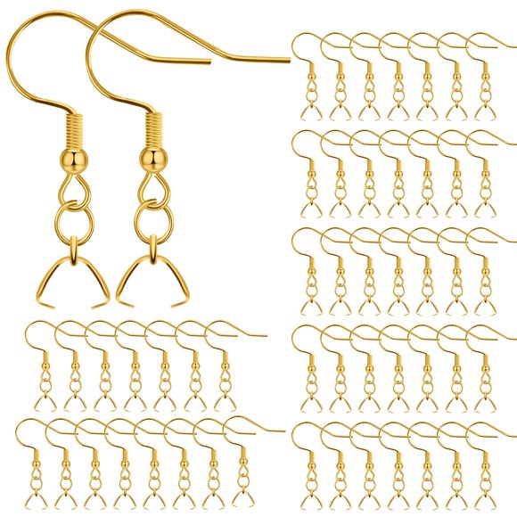 Ganchos para Pendientes MENKEY 50 UNIDADES Acero Inoxidable con Acabado Dorado