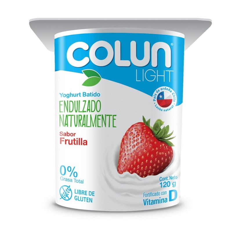 Yoghurt Batido Light Sabor Frutilla Pote 120 g Colun