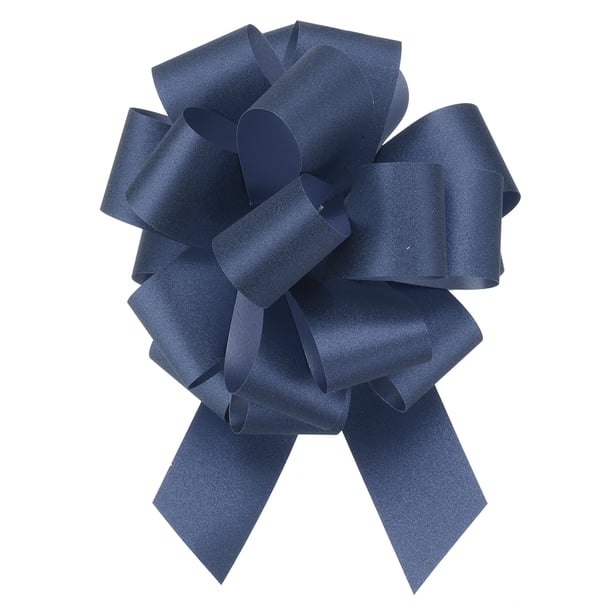 Uxcell 10Pcs 8" Lazo Grande de Coche con Brillo para Envolver Regalos de Navidad Flores Presentes Cumpleaños Boda Coche Azul Oscuro