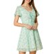 thumbnail image 5 of Vestido de Chifón con Cremallera y Cordones de Manga Corta Acampanada con Escote en V Floral para Mujer de INSPIRE CHIC en Verde Claro, 5 of 8