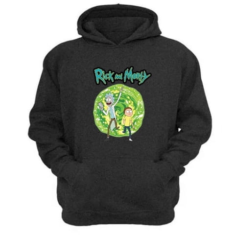 Genérico - Polerón Canguro Rick And Morty Gris Oscuro Talla Xl Unisex