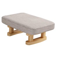 Magideal - Reposapiés Con Patas De Madera Taburete Otomano Pequeño, Multifuncional, Decorativo, Rectángulo, Taburete Acolchado Para Pies Para Habitación De Invit Gris