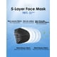 thumbnail image 2 of Mascarilla facial HUHETA KN95 de 30 unidades, 5 capas, negra, 2 of 6