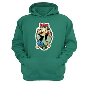 Genérico - Polerón Canguro Popeye Verde Aguamarina Talla M Unisex
