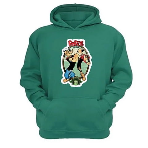 Genérico - Polerón Canguro Popeye Verde Aguamarina Talla M Unisex