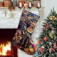 thumbnail image 1 of Lackadaisy Tema: Calcetines de Navidad, fino lino blanco para colgar en escaleras y chimenea, decoración navideña para el hogar, regalo de Navidad. 45cm × 32cm, 1 of 5