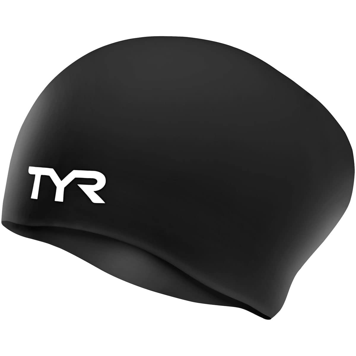 Gorro De Natación Tyr Para Cabello Largo, Sin Arrugas, Silicona, Negro, Adulto