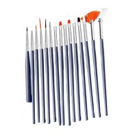 Ioensy - 15 Pinceles Para Pintar, Bolígrafo Para Dibujar Uñas, Para Hacer Puntos, Pulir Arte, Decoraciones, Gris