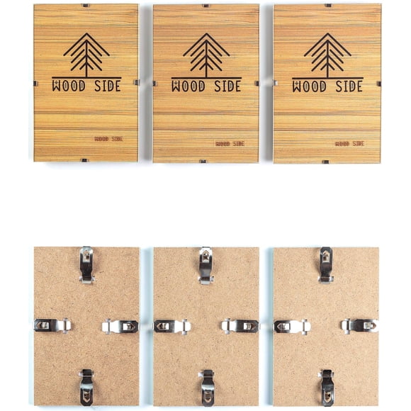 Marcos para fotos WOOD SIDE ORBIS de vidrio con clip 10x15 cm - Pack de 3
