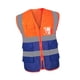 thumbnail image 1 of Chaleco Reflectante De Seguridad De Alto Brillo Para Profesionales De La Renovación, Ingenieros Ciclistas, Malla Azul Y Naranja., 1 of 5