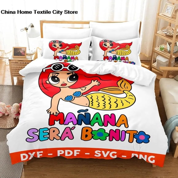 x2483 Bed SheetsKarol G Manana Sera Bonito SVG Bedding Set Bed Set Children's Bedroom Duvet Set Manana Sera Bonito 3-Piece Bedding Set (1 Duvet Cover + 2 Pillow Shams) nj2483