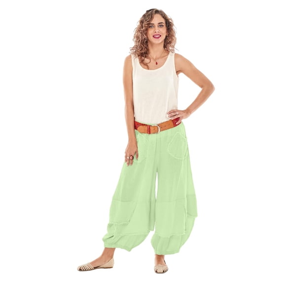 Pantalones anchos Oh My Gauze GUCHI Verde Apio Talla Única