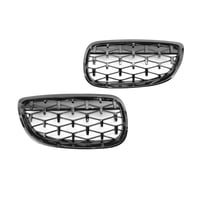 Ioensy - Parrilla Delantera De Riñón Para Vehículo De 2 Piezas 51137157277 Para Bmw E92 E93 Negro Brillante