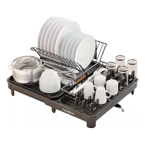 Genérico - Escurridor Plegable De Platos Expansible Para Cocina Negra