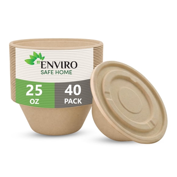 Tazones desechables Enviro Safe Home 709 ml (paquete de 40)
