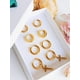 thumbnail image 3 of Pack 4 Pares Argollas Lisas Chapadas En Oro 18k Piercing, 3 of 3