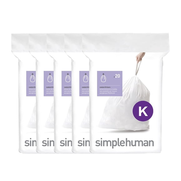 Bolsas de basura simplehuman Code K 35-45 L, 100 unidades, blancas