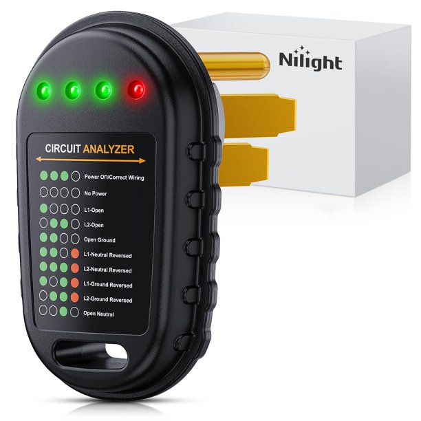 Probador de circuito para RV Nilight de 50 A, 125/250 V, con protector contra sobretensiones y LED