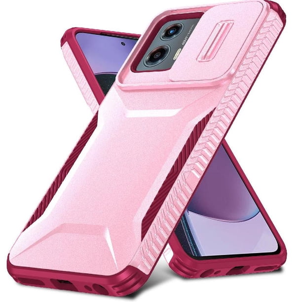 Funda Resistente para Motorola Moto G 5G 2023 con Tapa Deslizante y Protección Militar Rosa