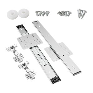 Bothyi - Kit De Herrajes Para Puertas De Armarios Abatibles Ocultos, Rieles Deslizantes Para Puertas De Estanterías De Cocina, 350 Mm