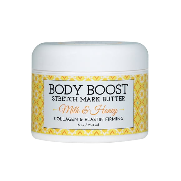 Crema para estrías Body Boost, leche y miel, embarazo seguro
