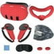 thumbnail image 1 of VR Accesorios Set Para Meta Quest 3, Incluye 7 Pcs: Cubierta protectora para la cara, empuñaduras para el mando, cubierta para los auriculares, protector para la lente y cubierta para la carcasa.-Rojo, 1 of 8