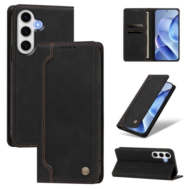 Funda Billetera para Samsung Galaxy S24 FE Imán y Resistente Negro