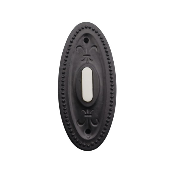 Timbre HOMEnhancements ovalado tradicional negro mate con cable