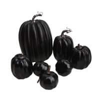 Magideal - 7 Piezas De Calabazas Falsas, Modelo De Accesorios De Espuma De Para Halloween, Pequeñas Calabazas De Simulación Realistas Para Bricolaje, Modelo Para Negro