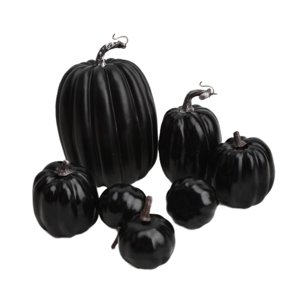 Magideal - 7 Piezas De Calabazas Falsas, Modelo De Accesorios De Espuma De Para Halloween, Pequeñas Calabazas De Simulación Realistas Para Bricolaje, Modelo Para Negro