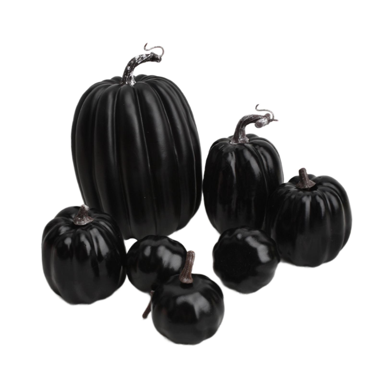 Magideal - 7 Piezas De Calabazas Falsas, Modelo De Accesorios De Espuma De Para Halloween, Pequeñas Calabazas De Simulación Realistas Para Bricolaje, Modelo Para Negro