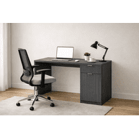 Space Home - Escritorio Para Notebook 120X55X75 Cm Gris Con Cajonera Lateral