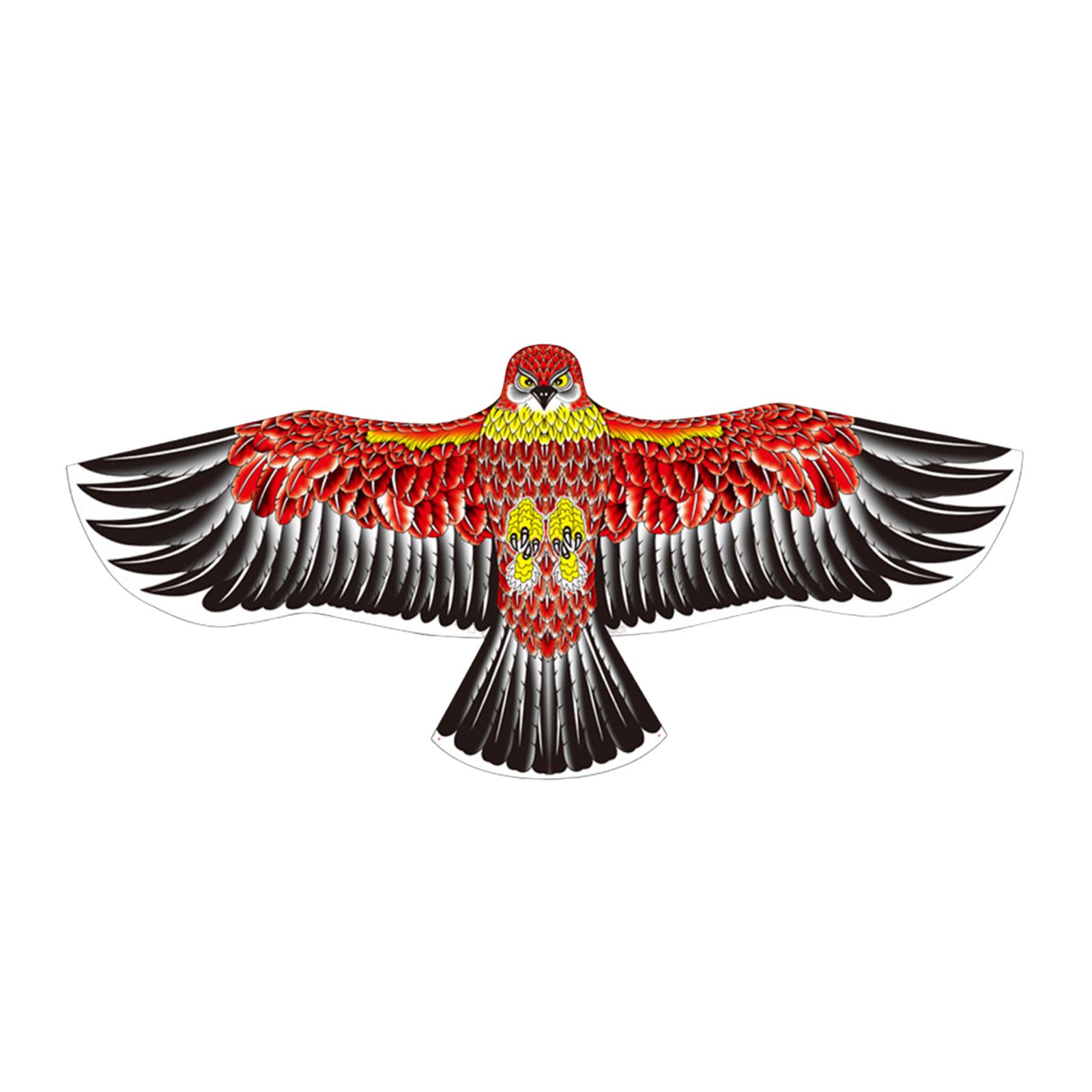 Bothyi - Cometa Eagle De 65 Pulgadas, Juego Familiar De Parque Fácil De Montar Para Principiantes, Patio De Playa, Color Beige Y Rojo