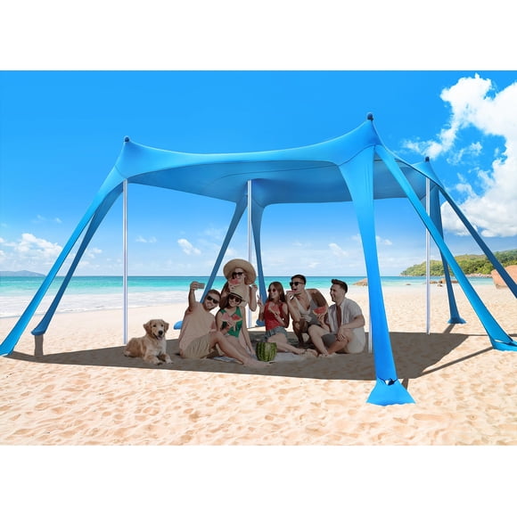 Carpa de playa Osoeri con protección solar UPF 50+, 3 x 3 m, grande