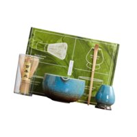 Magideal - Juego De 4 Piezas De Matcha Japonés, Cuenco De Matcha Con , Kit De Cerámica Para Preparar Té Matcha, Batidor De Matcha Para Fiestas De Amantes Del Azul
