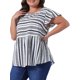 thumbnail image 4 of Agnes Orinda Talla Grande Blusa para Mujeres Escuela Universidad Boho Floral Impreso Cuello Redondo Manga con Volantes Camisas 1X Blanco, 4 of 6