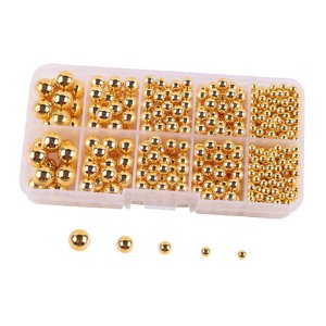 Magideal - Cuentas Redondas Sueltas, Accesorios Para Manualidades, Decoración Del Hogar, Cuentas Sin Agujeros, Cuentas Sin Perforar Para Bolsos, Manualidades, So Dorado