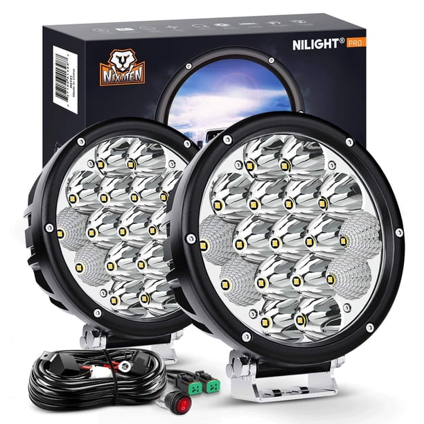Luz de conducción LED Nilight 7" 85W 10200 lm haz puntual y haz de inundación IP68