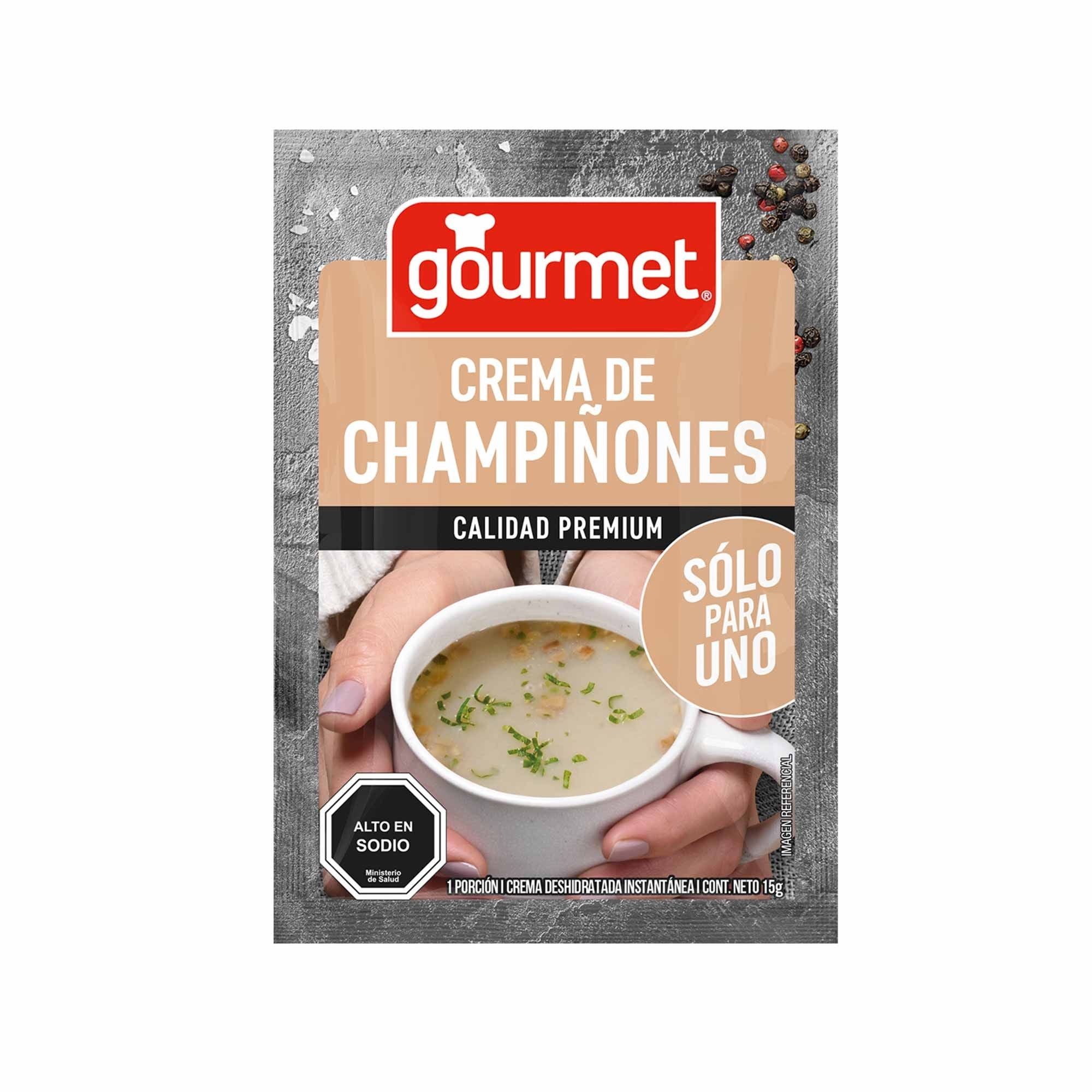 Crema Individual De Champiñones Sobre 15 g Gourmet
