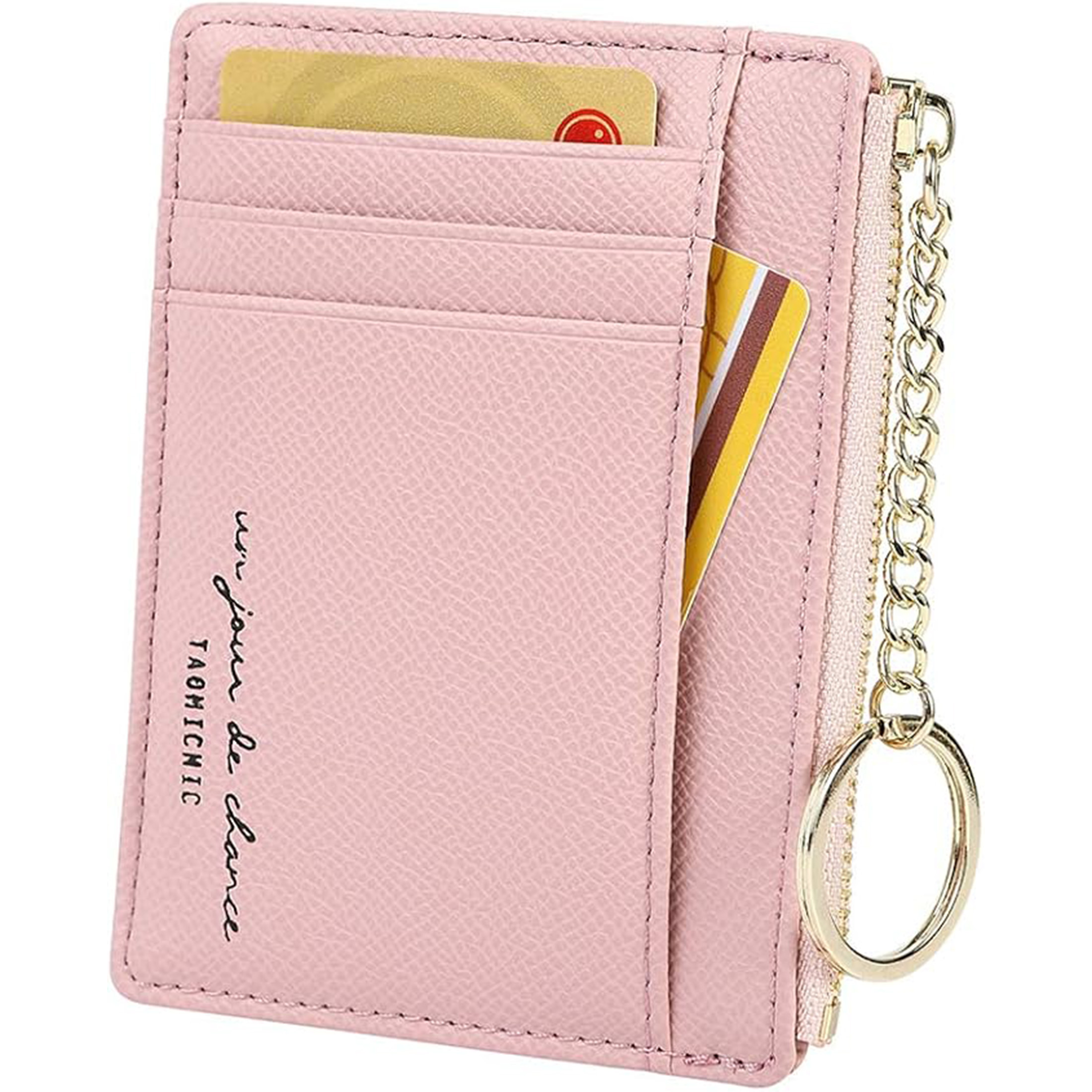 Veat00L - Bolsa De Tarjetas De Bolsillo Para 8 Tarjetas, Minimalista, Billetera De Diseño Ultradelgado, Con Llavero