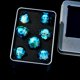 thumbnail image 2 of Set de Dados Froggod Blue Moss Skull 7 Piezas con Caja, 2 of 7
