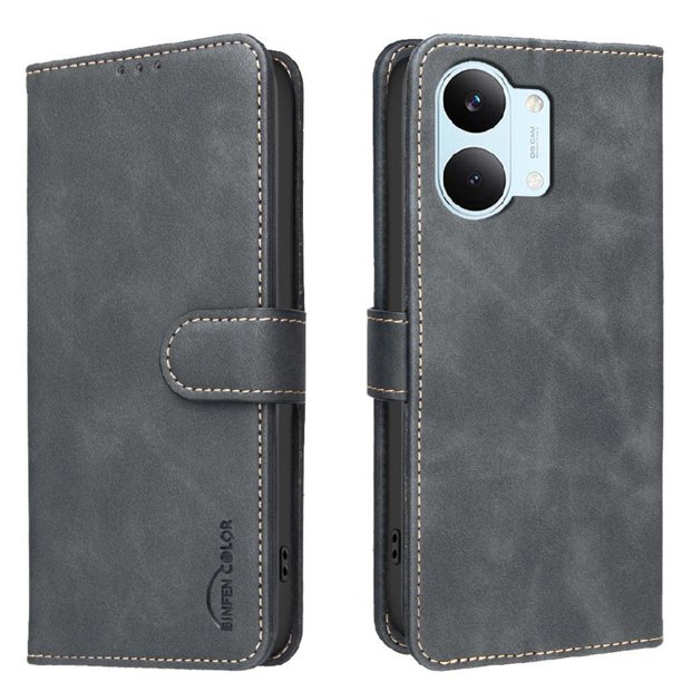 Funda Billetera para Xiaomi Redmi Tubo5 Max Protección RFID y Soporte Ajustable Negro